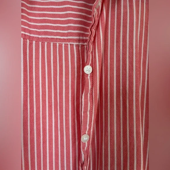 H&M Red and White Striped Casual Shirt - Picture 4 of 5